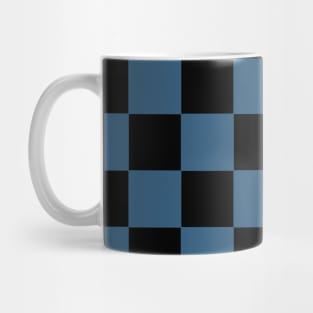 Pacific Blue and Black Chessboard Pattern Mug
